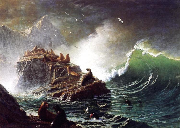 Albert BOil Painting Seals on the Rocks, Farallon Islands - Click Image to Close